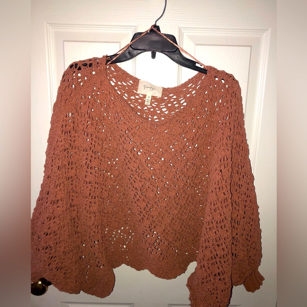 Jessica Simpson crocheted sweater